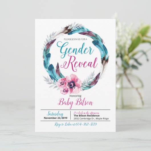 Einladung von Boho Gender (Stehend Vorderseite)