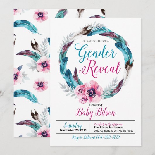 Einladung von Boho Gender (Vorne/Hinten)