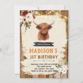 Einladung von Boho Highland Kuh (Vorderseite)