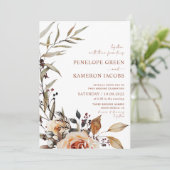 Einladung von Boho Hochzeit im Herbst (Stehend Vorderseite)