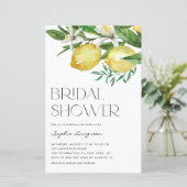 Einladung von Boho Lemon und Blooms Bridal Shower (Stehend Vorderseite)