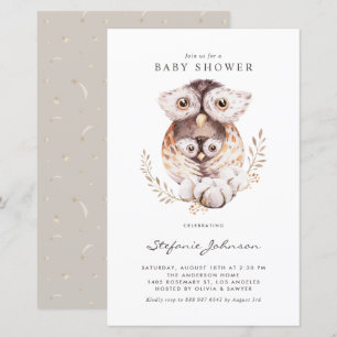 Einladung von Boho Mommy and Baby Owl Baby Shower