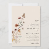 Einladung von Boho Monogram zur Hochzeit (Vorderseite)