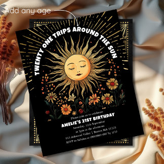 Einladung von Boho Mystical Sun zum 21. Geburtstag