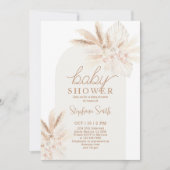 Einladung von Boho Pampas Gender Neutral Baby Show (Vorderseite)