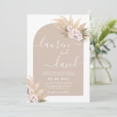 Einladung von Boho Pampas Grass Arch (Stehend Vorderseite)