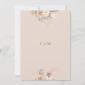 Einladung von Boho Pampas Grass Floral Arch Hochze (Rückseite)