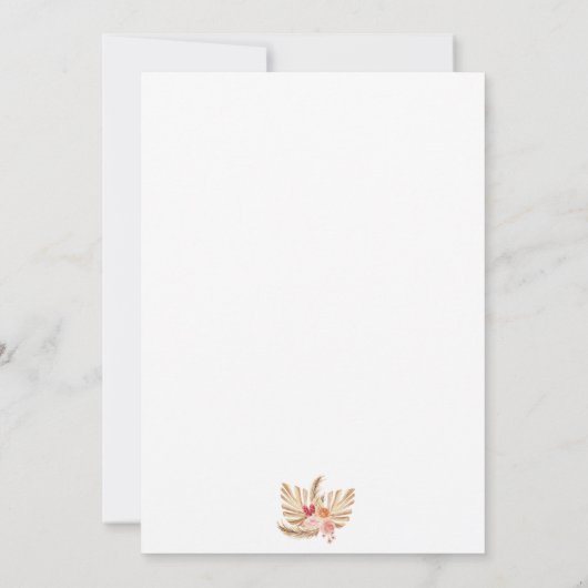 Einladung von Boho Pampas Grass Floral Arch Hochze (Rückseite)