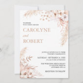 Einladung von Boho Pampas Grass Floral Wedding (Vorderseite)