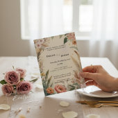 Einladung von Boho Pampas Grass Floral Wedding