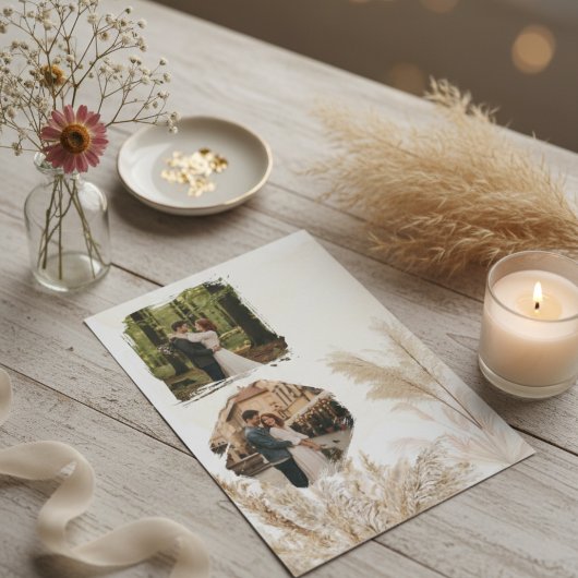 Einladung von Boho Pampas Grass Floral Wedding