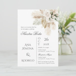 Einladung von Boho Pampas Grass Hochzeit