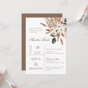 Einladung von Boho Pampas Grass Hochzeit