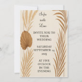 Einladung von Boho Pampas Grass Hochzeit | Minimal (Vorderseite)