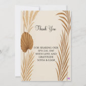 Einladung von Boho Pampas Grass Hochzeit | Minimal (Rückseite)