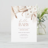 Einladung von Boho Pampas Grass Neutral Baby Showe (Stehend Vorderseite)