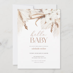 Einladung von Boho Pampas Grass Neutral Baby Showe