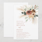 Einladung von Boho pampas Grass Wedding (Vorne/Hinten)
