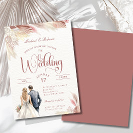 Einladung von Boho Pampas Grass Wedding Stationery