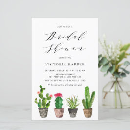 Einladung von Boho Potted Cactus Summer Bridal Sho