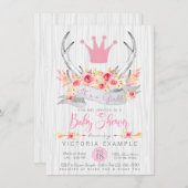 Einladung von Boho Princess Antler Tribal Baby Sho (Vorne/Hinten)