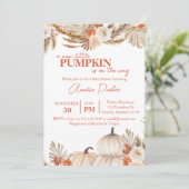 Einladung von Boho Pumpkin Baby Shower (Stehend Vorderseite)