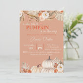 Einladung von Boho Pumpkin Baby Shower (Stehend Vorderseite)