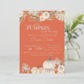 Einladung von Boho Pumpkin Baby Shower (Stehend Vorderseite)