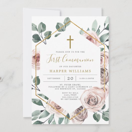 Einladung von Boho Rose (Vorderseite)