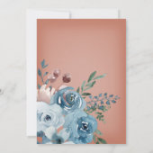 Einladung von Boho Rust & Blue Floral Wedding (Rückseite)