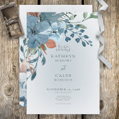 Einladung von Boho Rust & Blue Floral Wedding