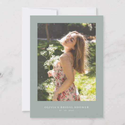 Einladung von Boho Sage Blush Bloral Bridal Dusche (Rückseite)