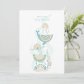 Einladung von Boho Sea Animal Baby Shower (Stehend Vorderseite)