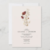 Einladung von Boho Simple Wildblume Hochzeit (Vorderseite)