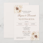 Einladung von Boho Spanish Hochzeit (Vorne/Hinten)