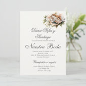 Einladung von Boho Spanish Hochzeit (Stehend Vorderseite)