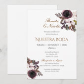 Einladung von Boho Spanish Hochzeit (Vorne/Hinten)