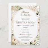 Einladung von Boho Spanish Hochzeit (Vorne/Hinten)