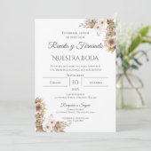 Einladung von Boho Spanish Hochzeit (Stehend Vorderseite)