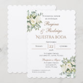 Einladung von Boho Spanish Hochzeit (Vorne/Hinten)