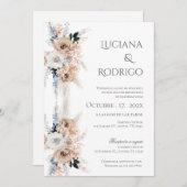 Einladung von Boho Spanish Hochzeit (Vorne/Hinten)