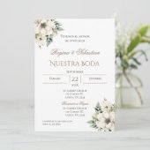 Einladung von Boho Spanish Hochzeit (Stehend Vorderseite)