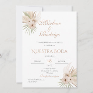 Einladung von Boho Spanish Hochzeit
