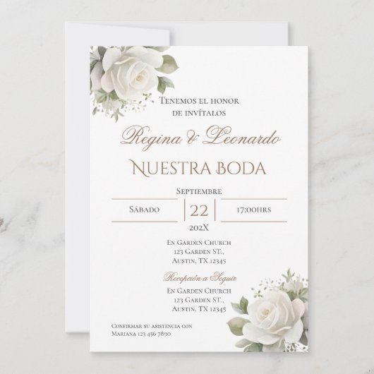 Einladung von Boho Spanish Hochzeit (Vorderseite)