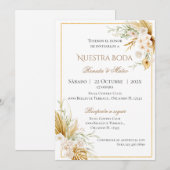 Einladung von Boho Spanish Hochzeit (Vorne/Hinten)