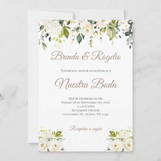 Einladung von Boho Spanish Hochzeit (Vorderseite)