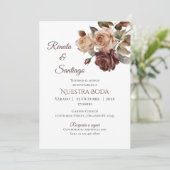 Einladung von Boho Spanish Hochzeit (Stehend Vorderseite)