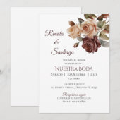 Einladung von Boho Spanish Hochzeit (Vorne/Hinten)