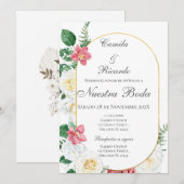 Einladung von Boho Spanish Hochzeit (Vorne/Hinten)