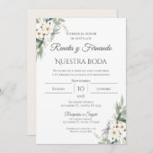 Einladung von Boho Spanish Hochzeit (Vorne/Hinten)